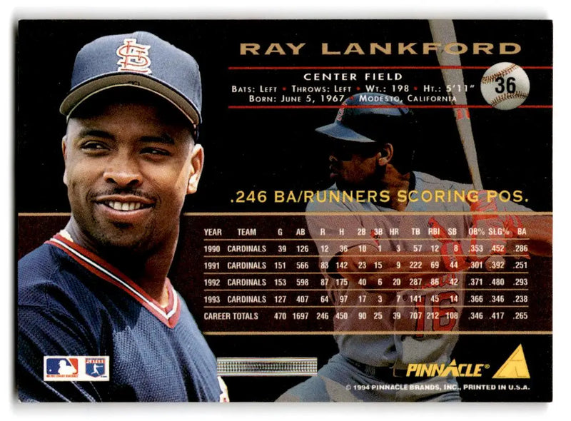 1994 Pinnacle #36 Ray Lankford - Baseball Card Single