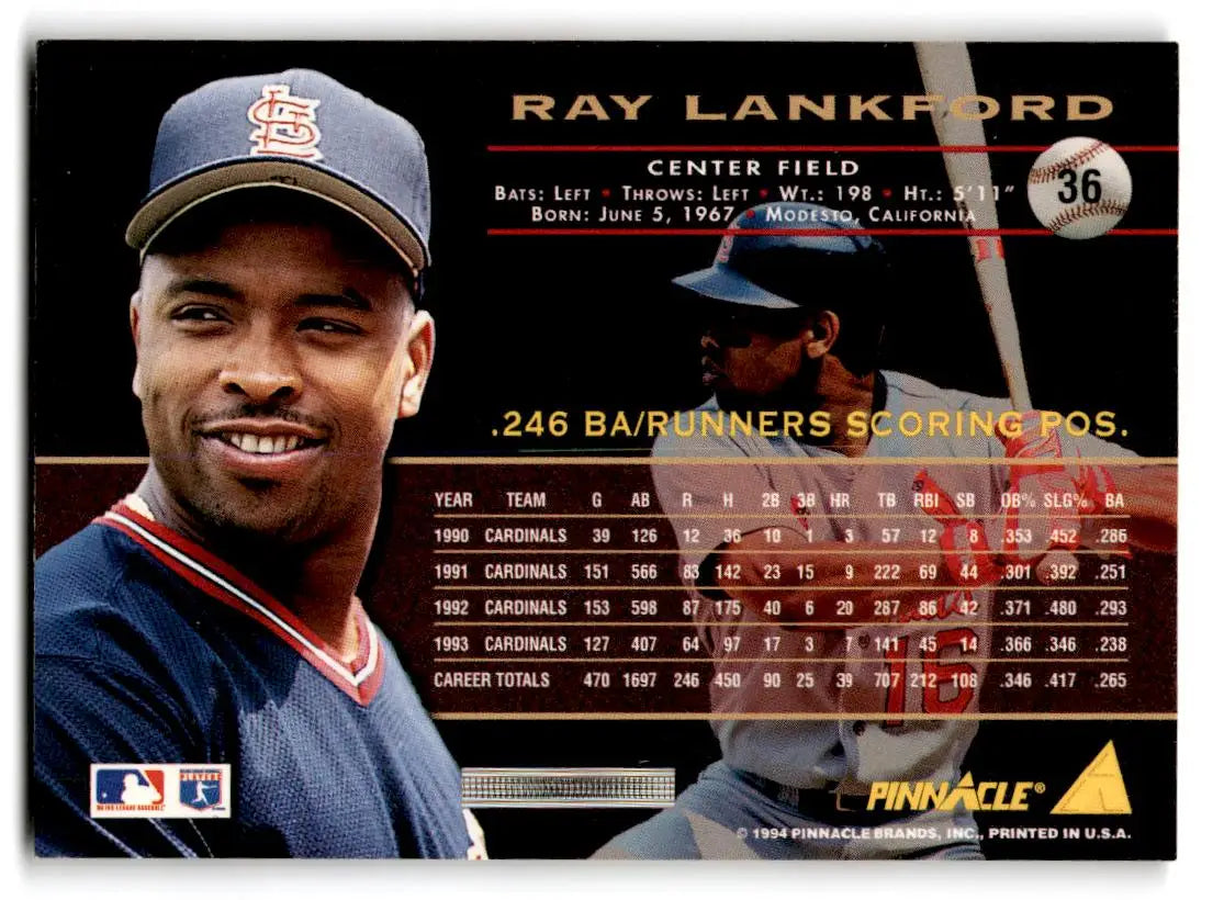 1994 Pinnacle #36 Ray Lankford - Baseball Card Single