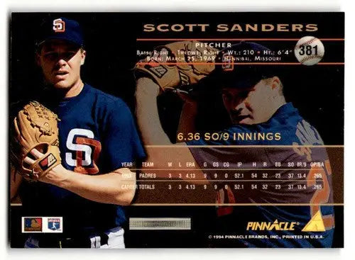 1994 Pinnacle #381 Scott Sanders NM ID:47247 - Baseball Card Single