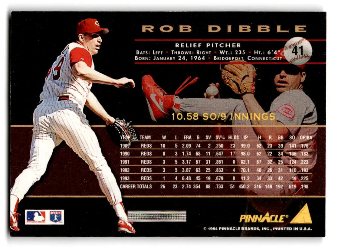 1994 Pinnacle #41 Rob Dibble - Baseball Card Single