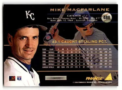 1994 Pinnacle #488 Mike Macfarlane NM ID:47249 - Baseball Card Single