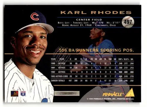 1994 Pinnacle #497 Karl Rhodes NM ID:47250 - Baseball Card Single