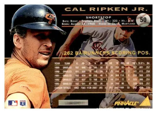 1994 Pinnacle #50 Cal Ripken Jr. Baltimore Orioles Baseball Cards EX ID:63005 - Baseball Card Single