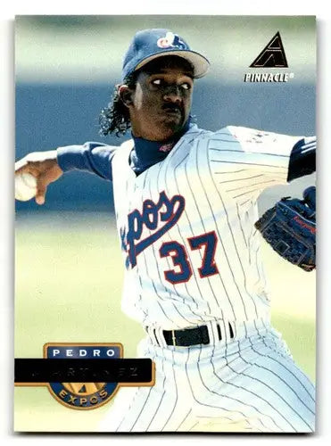 Original gloss Pedro Martinez baseball card featuring Montreal Expos from 1994 Pinnacle
