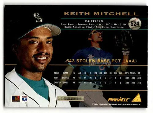 1994 Pinnacle #524 Keith Mitchell NM ID:47266 - Baseball Card Single