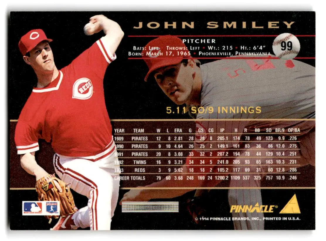 1994 Pinnacle #99 John Smiley - Baseball Card Single