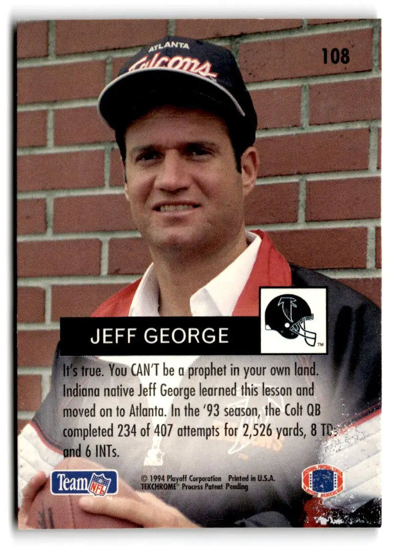 1994 Playoff #108 Jeff George - Football Card Single