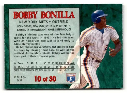 1994 Post Cereal #10 Bobby Bonilla NM ID:48677 - Baseball Card Single