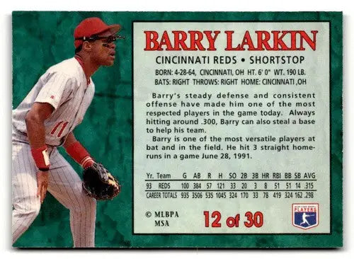 1994 Post Cereal #12 Barry Larkin NM ID:48709 - Baseball Card Single