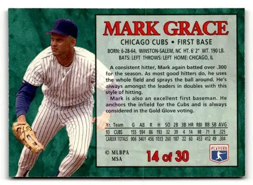 1994 Post Cereal #14 Mark Grace NM ID:48711 - Baseball Card Single