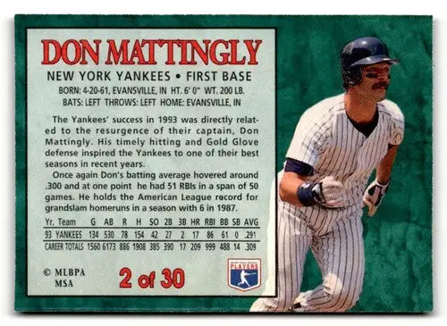 1994 Post Cereal #2 Don Mattingly NM ID:48729 - Baseball Card Single