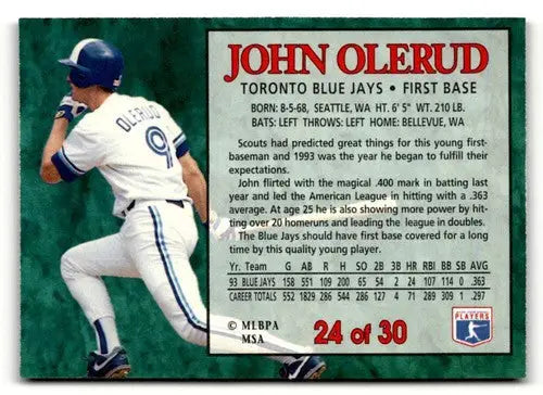 1994 Post Cereal #24 John Olerud NM ID:48721 - Baseball Card Single