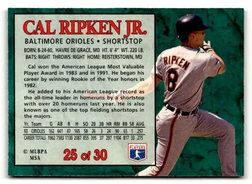 1994 Post Cereal #25 Cal Ripken Jr. NM ID:48722 - Baseball Card Single