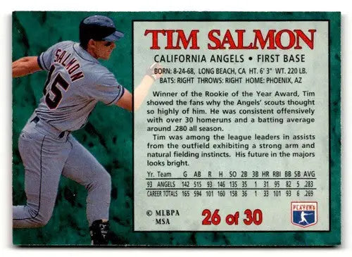 1994 Post Cereal #26 Tim Salmon NM ID:48723 - Baseball Card Single