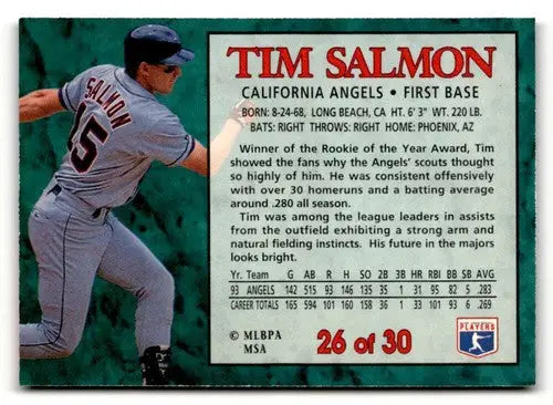 1994 Post Cereal #26 Tim Salmon NM ID:48751 - Baseball Card Single