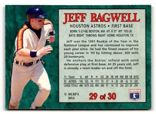 1994 Post Cereal #29 Jeff Bagwell NM ID:48726 - Baseball Card Single