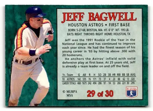1994 Post Cereal #29 Jeff Bagwell NM ID:48754 - Baseball Card Single