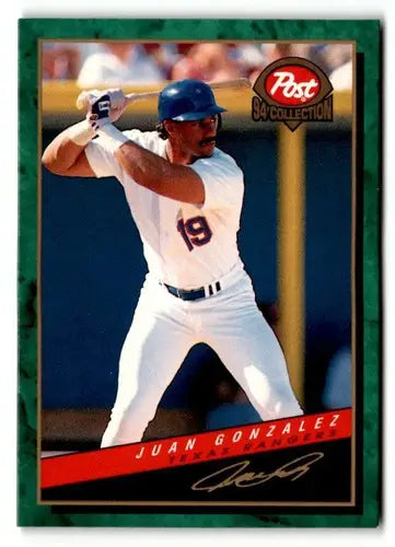 1994 Post Cereal #3 Juan Gonzalez NM ID:48670 - Baseball Card Single