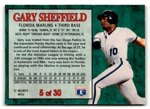 1994 Post Cereal #5 Gary Sheffield NM ID:48732 - Baseball Card Single