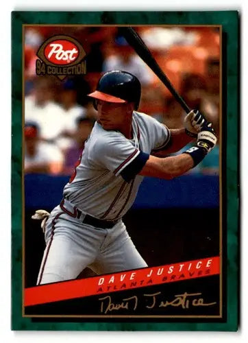 1994 Post Cereal #6 David Justice NM ID:48703 - Baseball Card Single
