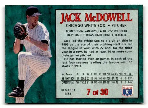 1994 Post Cereal #7 Jack McDowell NM ID:48734 - Baseball Card Single