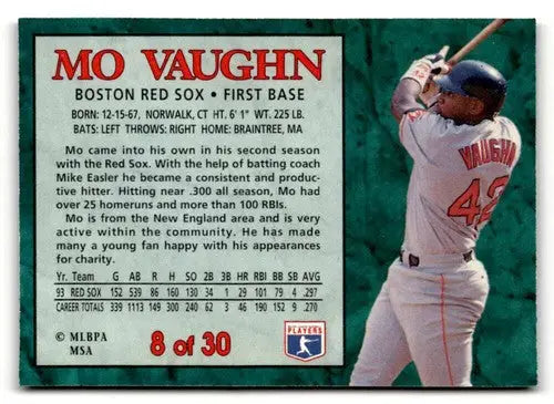 1994 Post Cereal #8 Mo Vaughn NM ID:48705 - Baseball Card Single