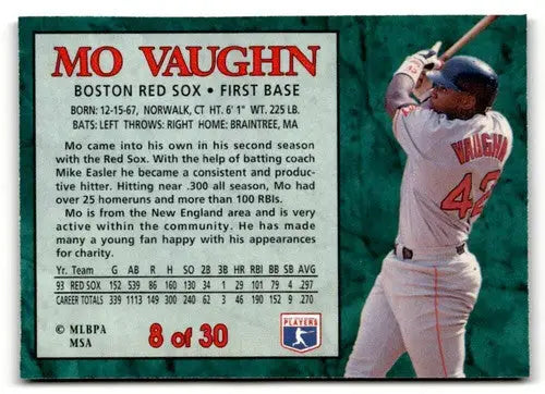 1994 Post Cereal #8 Mo Vaughn NM ID:48735 - Baseball Card Single