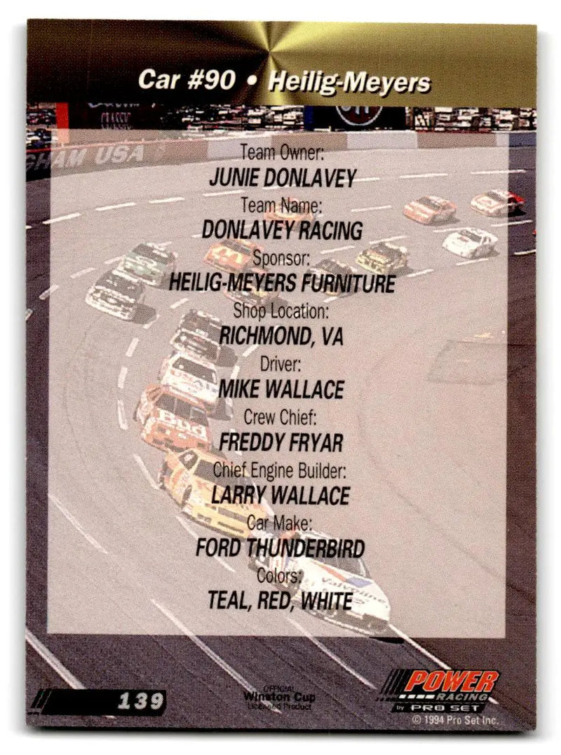 1994 Power #139 Heilig-Meyers - Racing Card Single