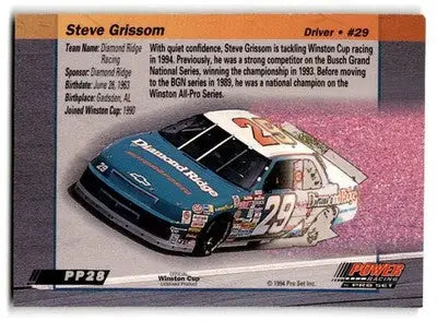 1994 Power #PP28 Steve Grissom - Racing Card Single