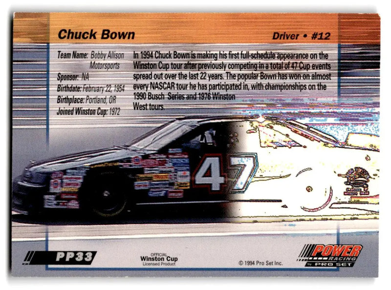 1994 Power #PP33 Chuck Bown - Racing Card Single