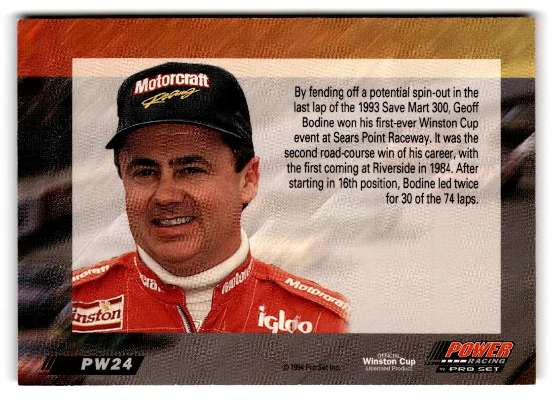 1994 Power #PW24 Geoff Bodine - Racing Card Single