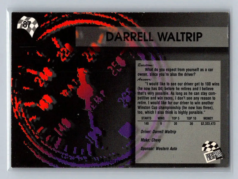 1994 Press Pass #87 Darrell Waltrip DARWAL Inc. - Racing Card Single