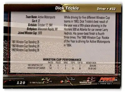 1994 Pro Set Power Dick Trickle #120 - Racing Card Single