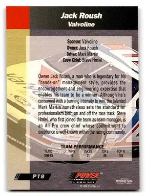 1994 Pro Set Power Jack Roush #PT8 - Racing Card Single