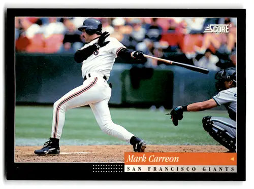 Baseball card of Mark Carreon from 1994 Score featuring Excellent Giants with original gloss