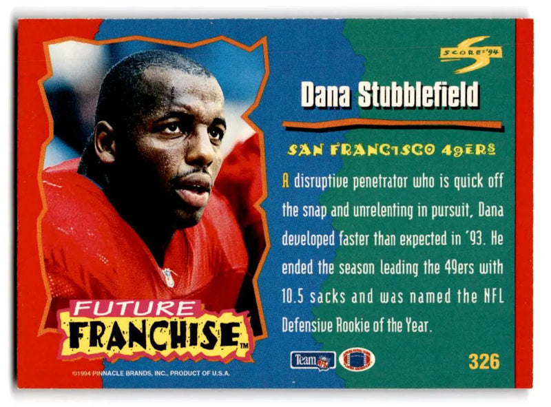 1994 Score #326 Dana Stubblefield - Football Card Single
