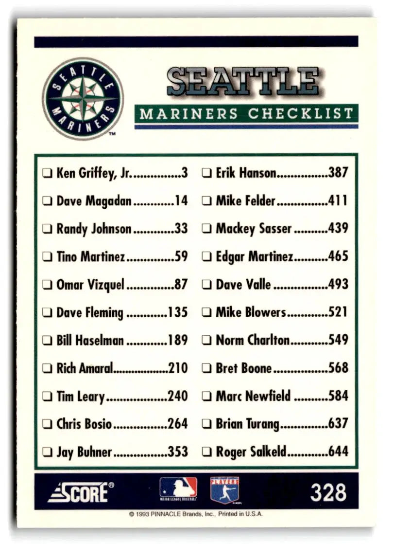 1994 Score #328 Seattle Mariners - Baseball Card Single