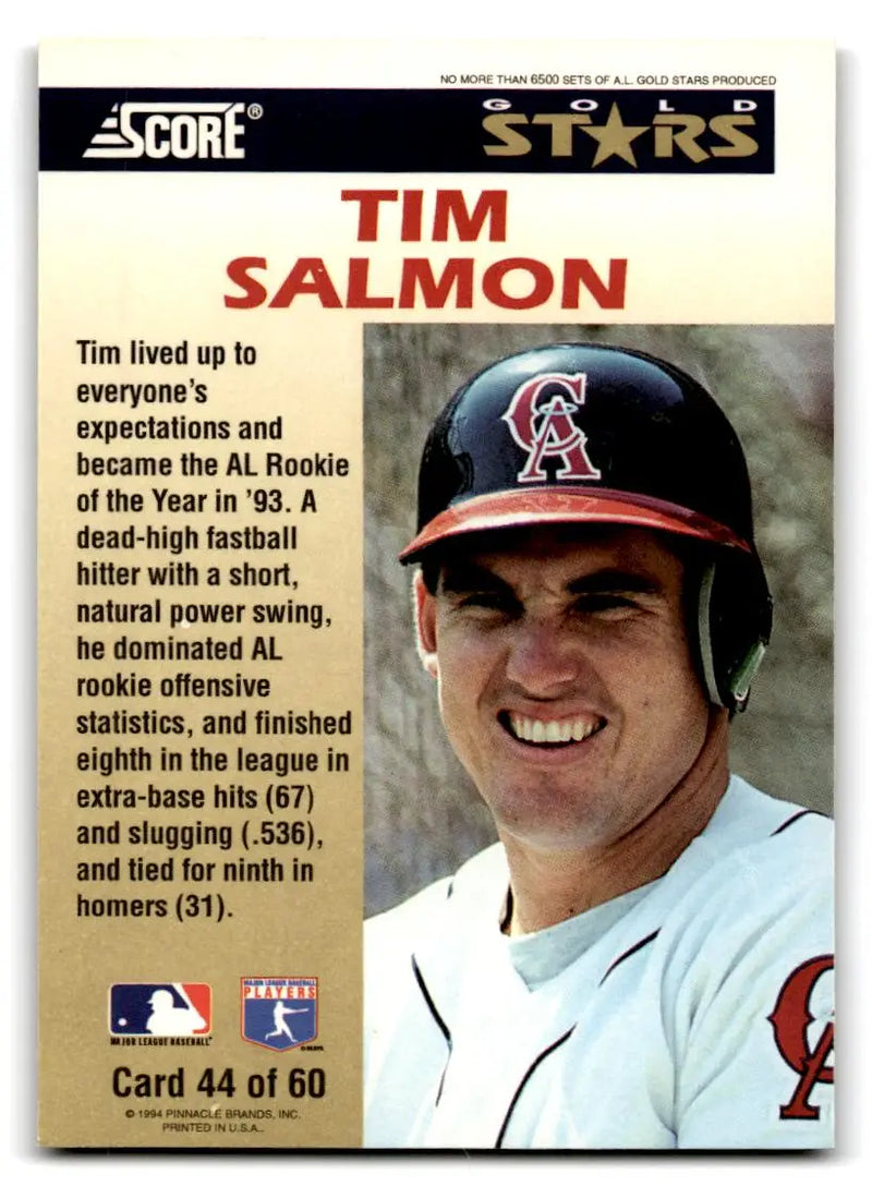 1994 Score #44 Tim Salmon Gold Stars - Baseball Card Single