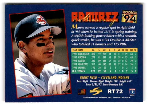 1994 Score Rookie and Traded #RT72 Manny Ramirez NM-MT Indians ID:81251 - Baseball Card Single
