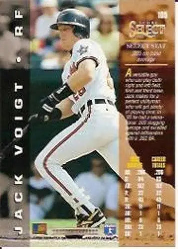 Baseball card of Jack Voigt from 1994 Select with original gloss featuring Orioles