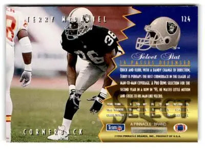 Terry McDaniel football card from 1994 Select showcasing Los Angeles Raiders memorabilia