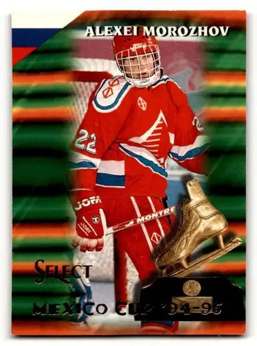 Original gloss hockey trading card of Alexei Morozhov Russia hockey player