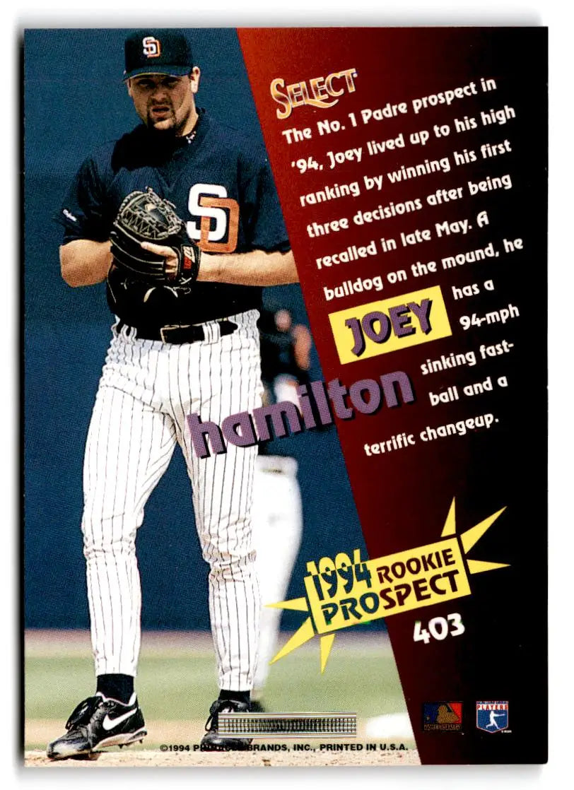 1994 Select #403 Joey Hamilton - Baseball Card Single