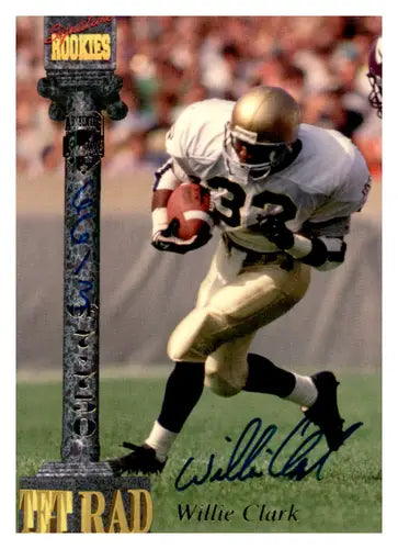 Willie Clark autographed rookie football card from Signature Rookies Tetrad collection