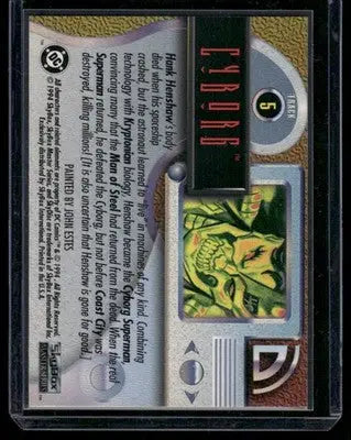 1994. SkyBox DC Cyborg Cyborg #5 - DC Card Single