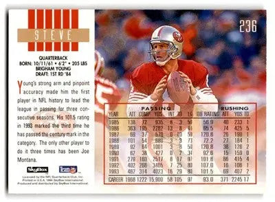 1994 Skybox Football Impact Steve Young #236 San Francisco 49ers - Football Card Single