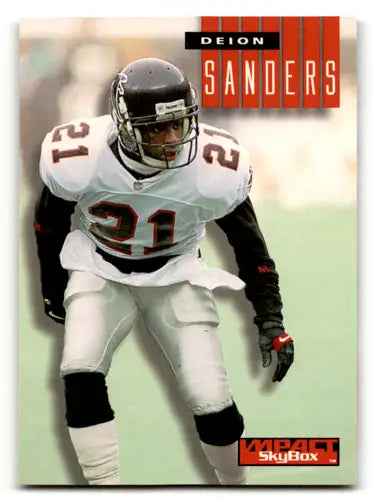 Original gloss SkyBox Impact Deion Sanders football card from 1994 Falcons collection