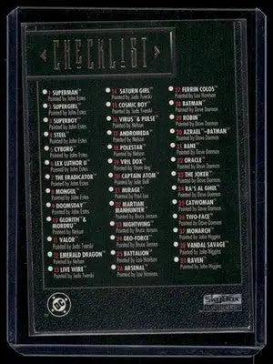 1994 SkyBox Master Series DC Edition Checklist Checklist #90 - DC Card Single