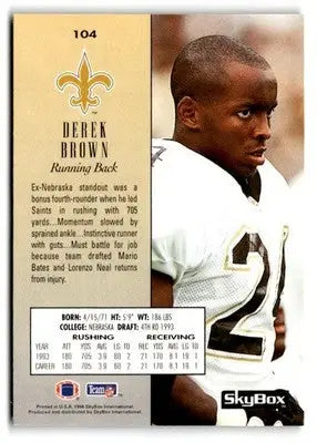 1994 SkyBox Premium #104 Derek Brown - Football Card Single
