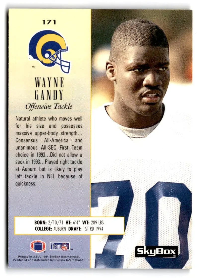 1994 SkyBox Premium #171 Wayne Gandy - Football Card Single